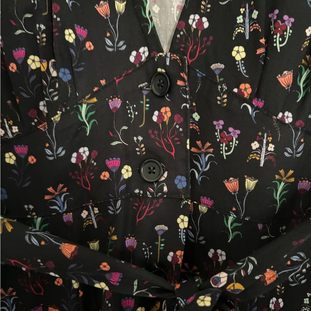 Marine Layer Isabella Midi Dress in XS Black Floral Print